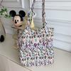 New tote bag large capacity foreign style floral canvas shoulder bag portable girl student shopping bag