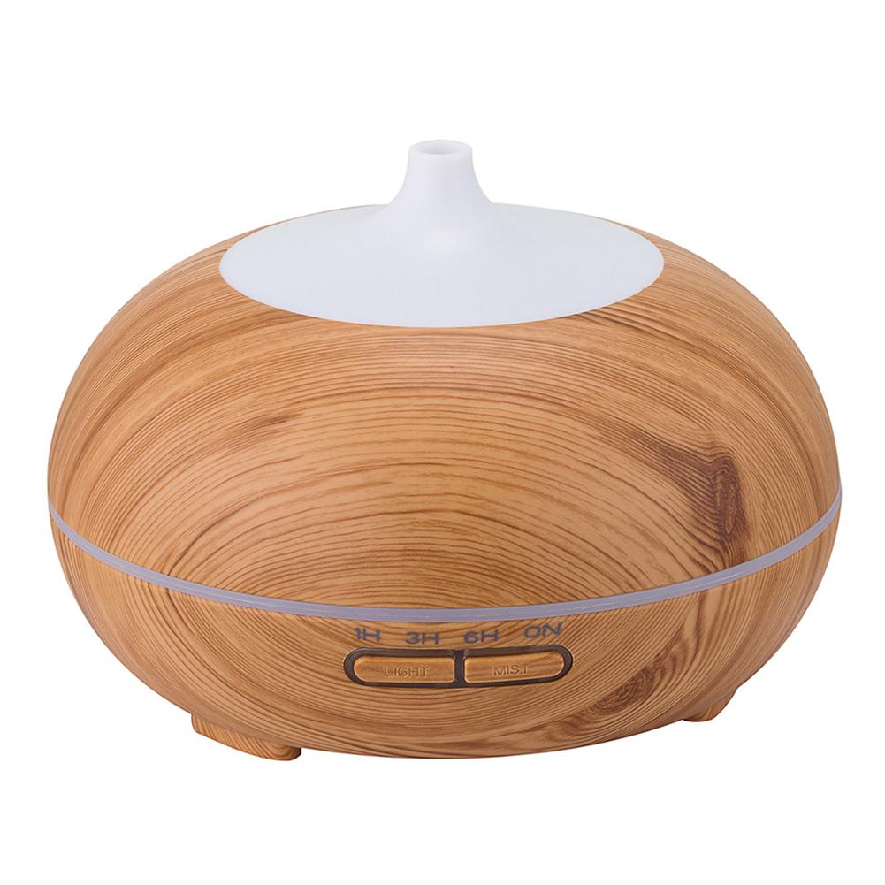 300ML 7Colors Change Wood Grain Aroma Air Humidifier