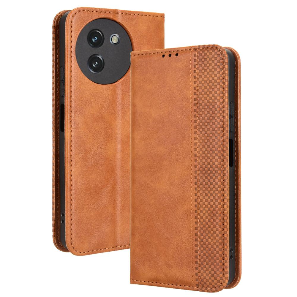 For Doogee Note 59 Pro/Doogee Note 59 Leather Case Wallet Stand Retro Texture Phone Cover