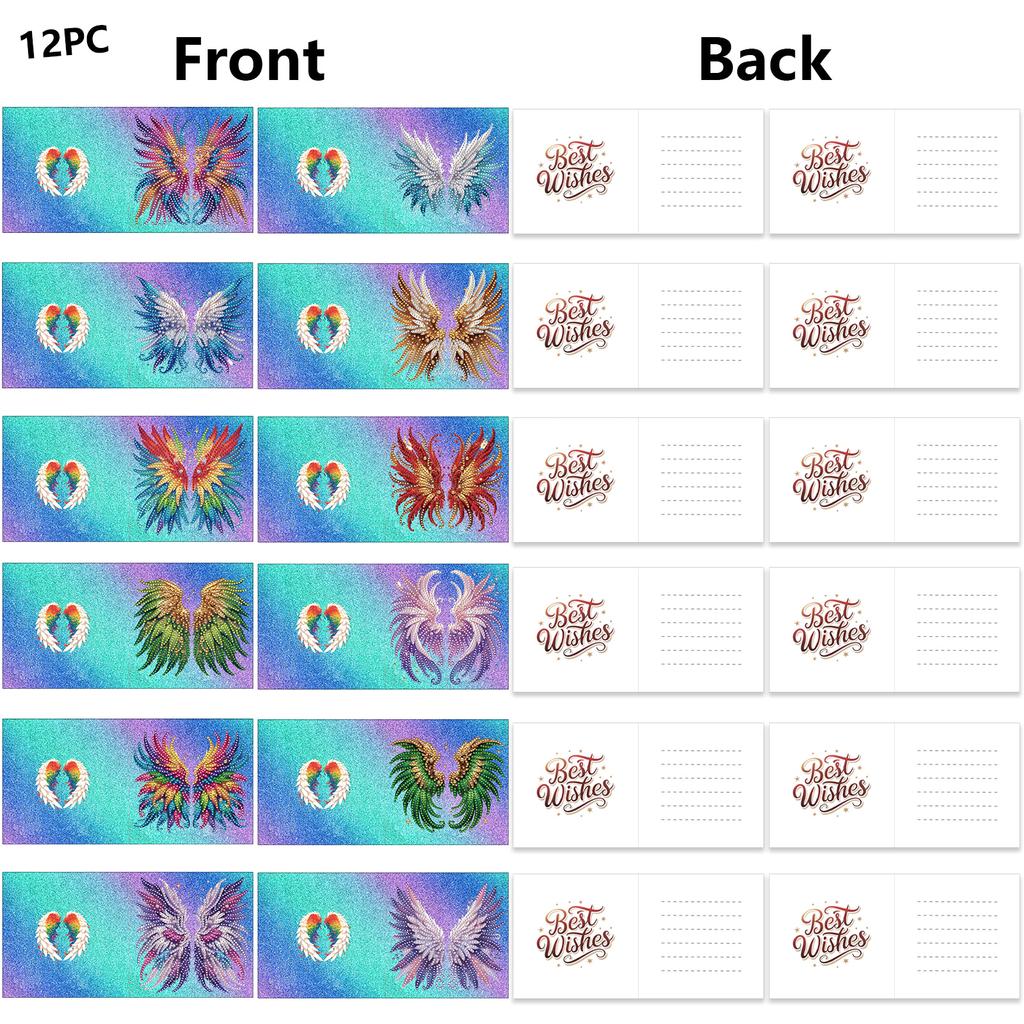 12 Packs DIY Diamond Art Painting Greeting Card Kit Diamond Art Greeting Cards for Beginner Adult Birthday Holiday Blessing