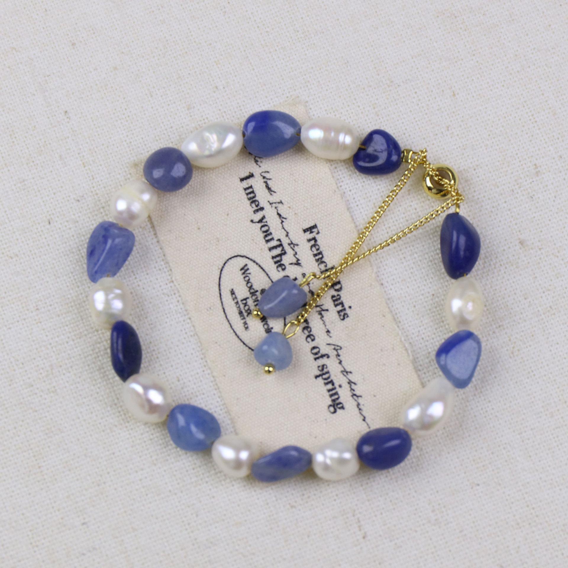

2025 Women s Blue Aventurine & Freshwater Pearl Bracelet