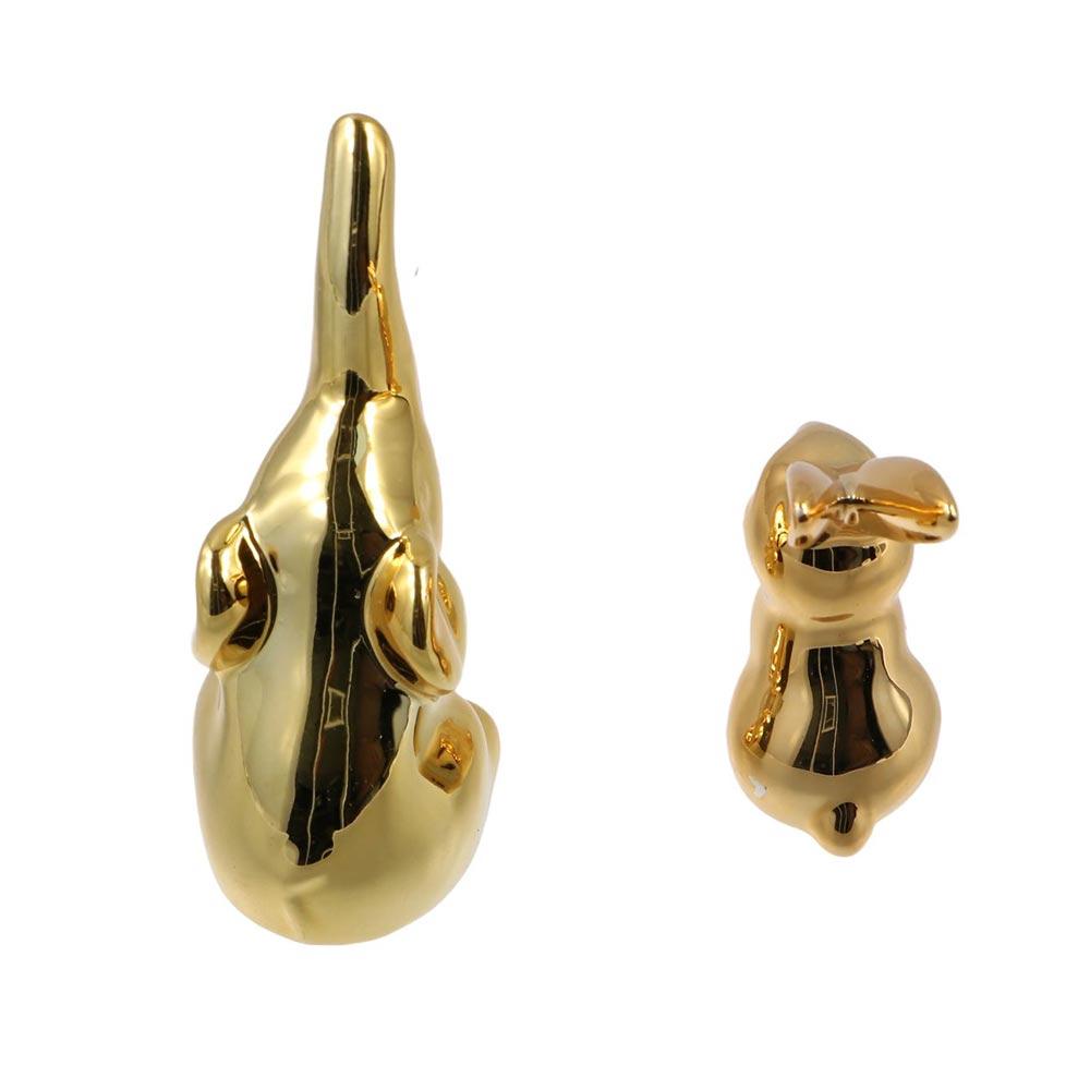 Figurine Nordic Gift Animal Styling Golden Ornaments Miniature Home Decor Ceramic  Crafts