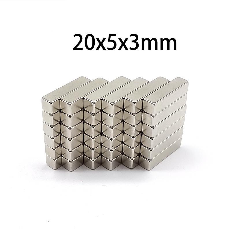 10/30pcs Long 20x5x2mm for Alignment & Strong 20x5x3mm for Structure, Block Magnets