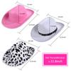 3pcs Women Men Cowboy Hat Unisex Big Flat Brim Western Cowboy Hat For Daily Wear Parties Costume