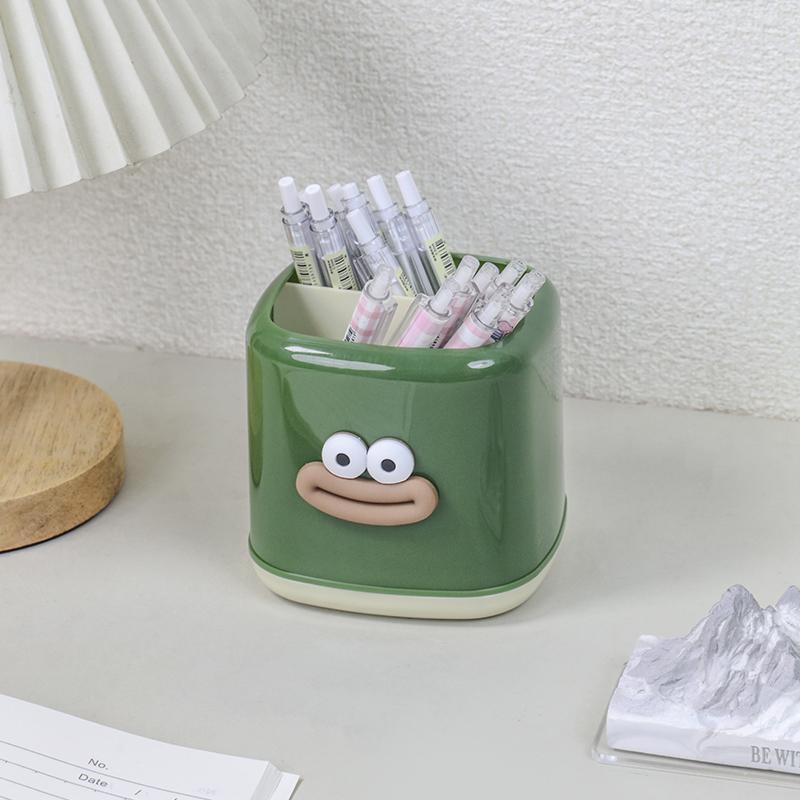 Cute Large-capacity Funny Big Mouth Pen Container Multi-functional Desktop Storage Box Cartoon Pen Container Desktop Organizer