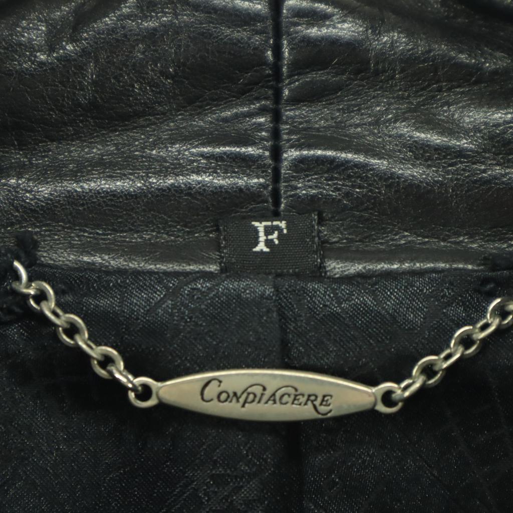 CONPIACERE made in Japan Long sleeve Double Breath leather jacket F black Women Used