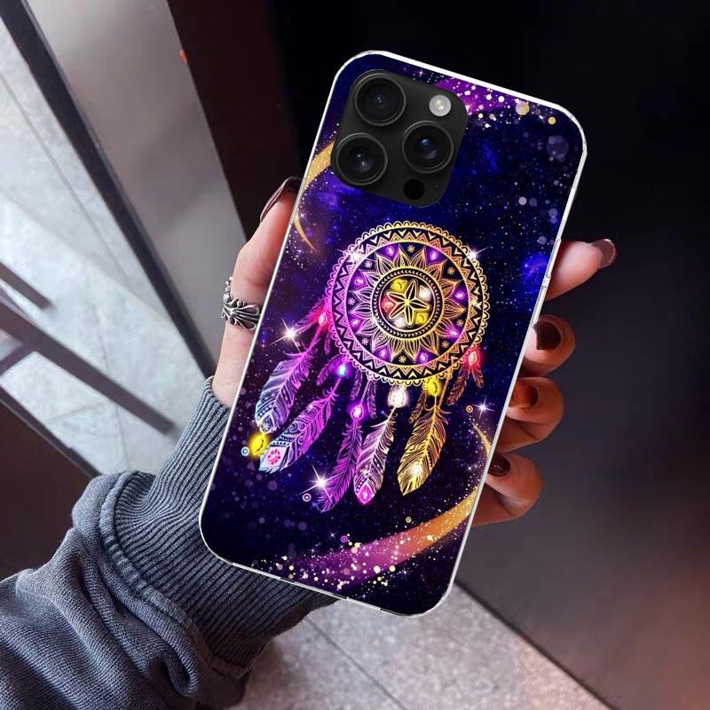 Retro Feather Dreamcatcher Phone Case For iPhone 17 Air 16 15 Pro Max 14 Plus 13 Mini 12 11 Cover 7 8 SE Silicone Shell Print Fu