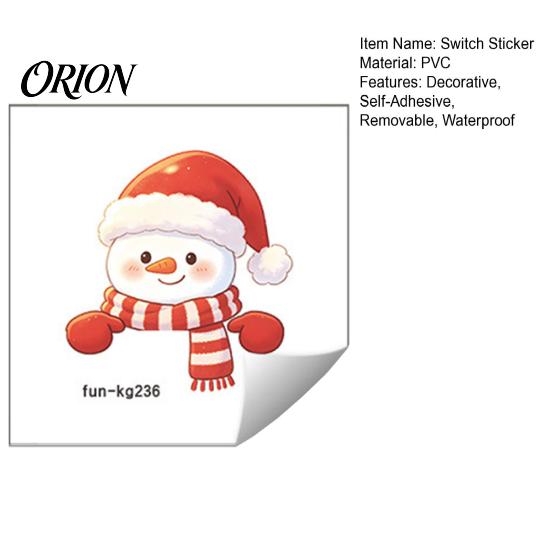 Decorative Socket Cover Christmas Snowman Switch Stickers, PVC Waterproof Light Decals for Square Power Switches & Cute Room Wall Art Panels,