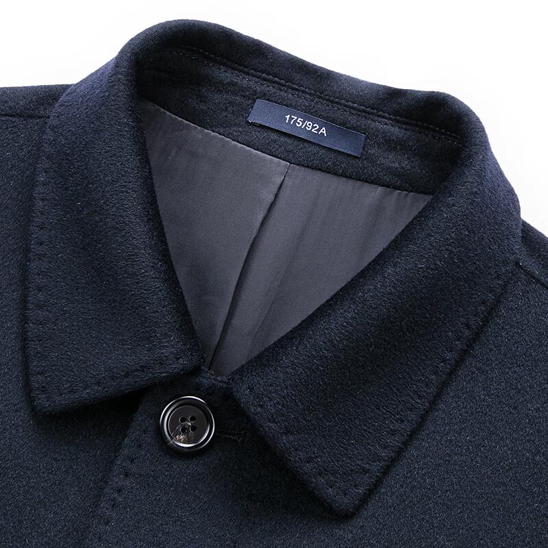 FAPAI Men's Business Cashmere Wool Blend Long Coat