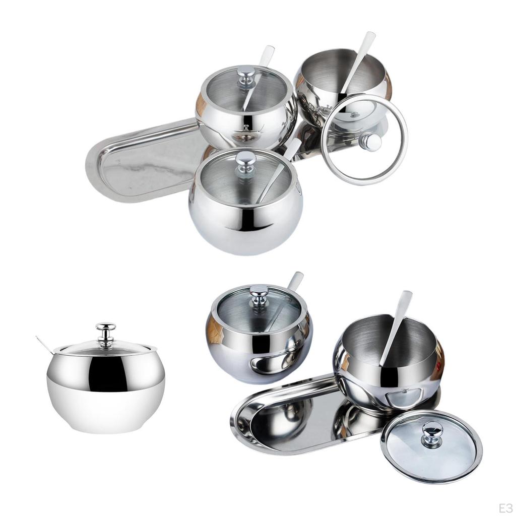 Metal Spice Jars Condiment Container Sugar Seasoning Pepper Boxes for