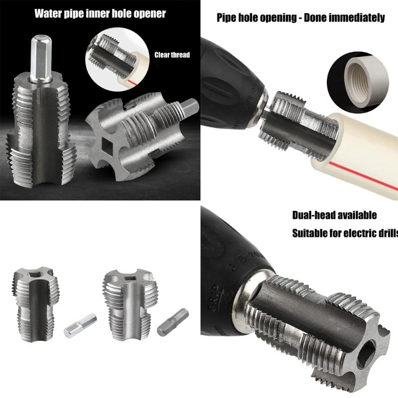 Compact Water Pipe Threader with Ergonomic Design Heavy Duty Internal Thread Cutting Tool for 1/2 3/4inch Water Pipes