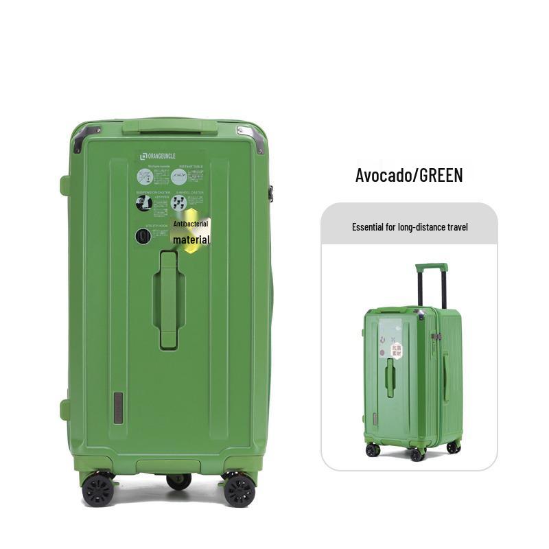 32-Inch Large Capacity Durable Leather Trolley Case with Combination Lock for Men & Women