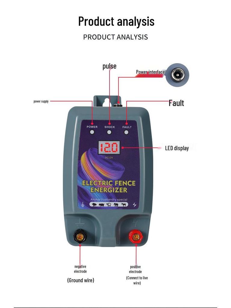 High-Voltage Livestock Protection Fence Host & Amplifier for Cattle and Sheep