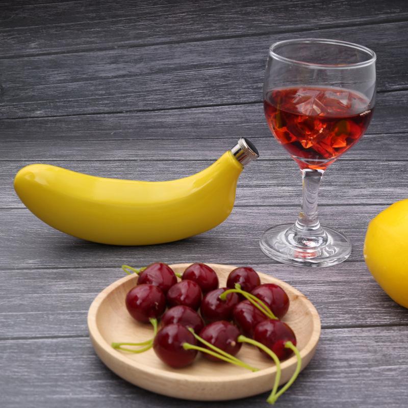 5 OZ Stainless Steel Banana Wine Bottle Wine Whisky Pot Bottle Hip Flasks Drinker Alcohol Bottle Portable Drinkware Bottle