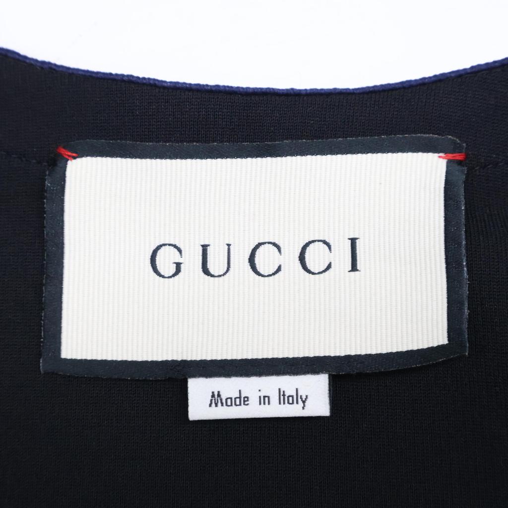 Gucci 515072 X7B80 Black Rayon Blend Tiger Button Short Sleeve Shirt Dress Dress XS blackUsed