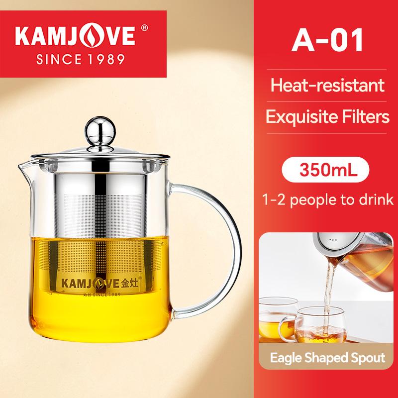 

Чайник KAMJOVE с заварочным устройством, фильтром, термостойкой стеклянной чашкой для чая, емкостью 350 мл-1,2 л, с разделителем