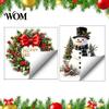 Festive Restroom Wall Art Christmas Snowman Wreath Toilet Sticker, Peel And Stick Bathroom Decor Seat Sticker Decal, Removable Waterproof Lid