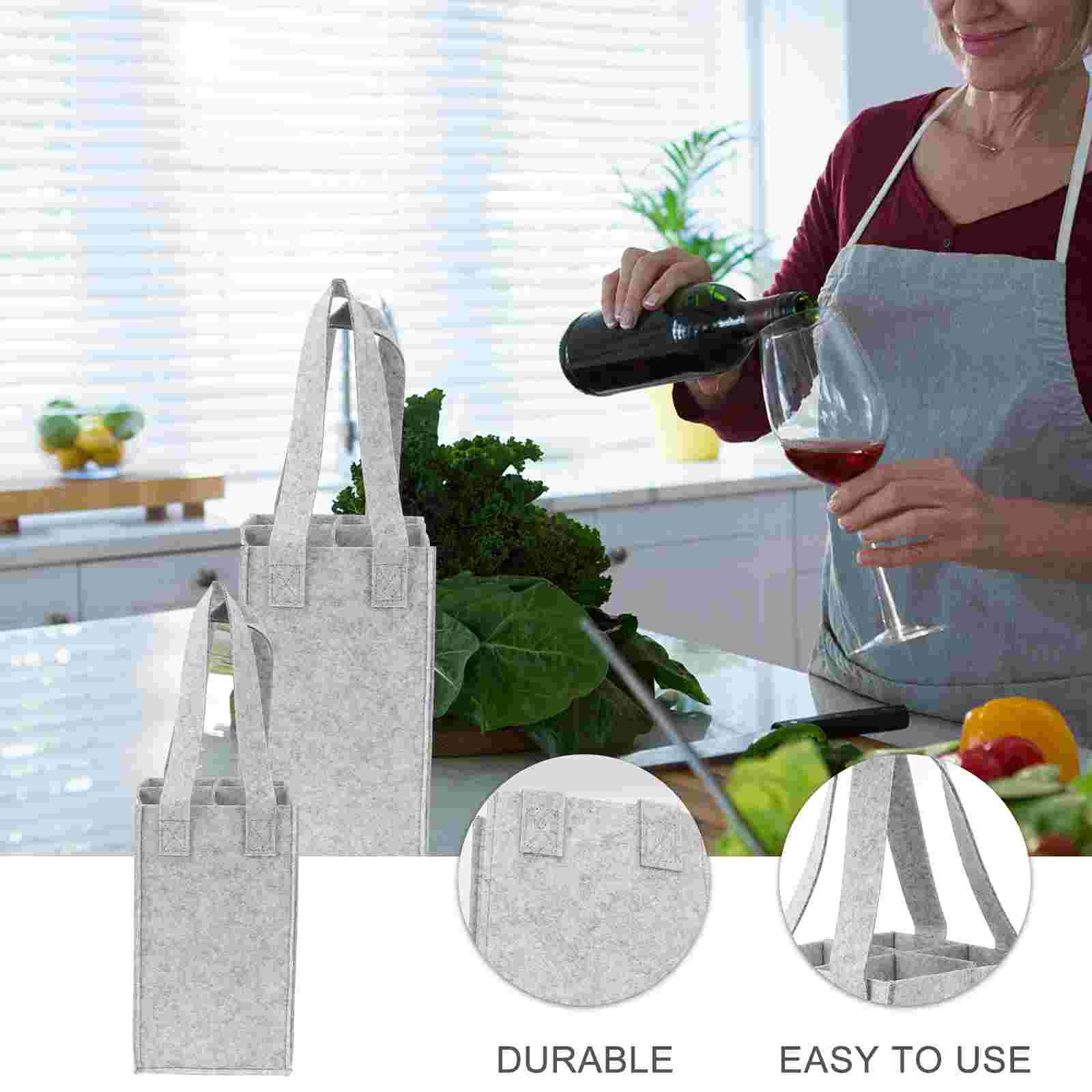 

Whiskey Decanter Tote Bag Bottle Carrier Storage Handbag Red Felt Gift Bags Travel others светло-серый