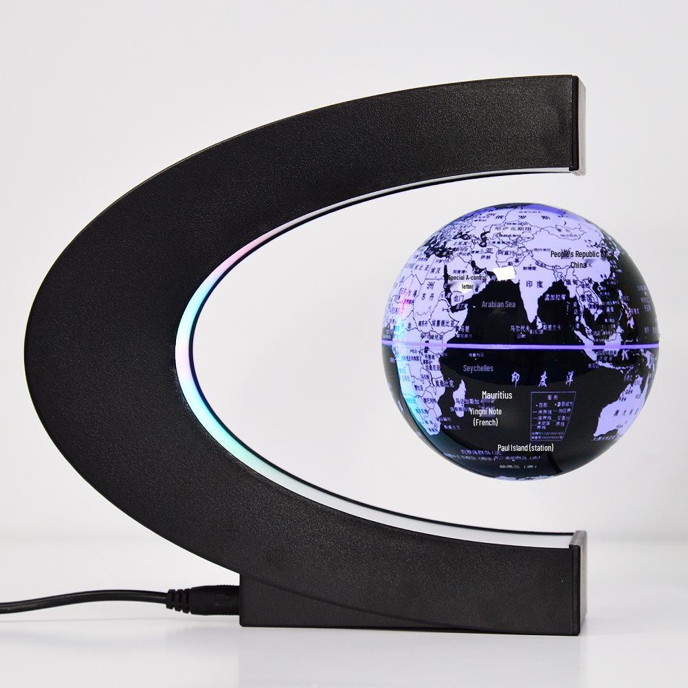 C-Shaped 3-Inch Magnetic Levitating Globe - Unique Valentine's Day Gift & Creative Home Decor Ornament