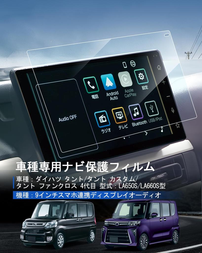 LANTU [Anti-Scratch Enhancement] For Daihatsu Tanto LA650S LA660S Type, 9 Inch Car Navigation Glass
