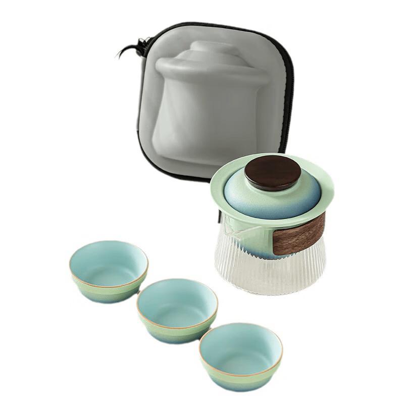 Burrensh Forbidden City Style Portable Ceramic Tea Set