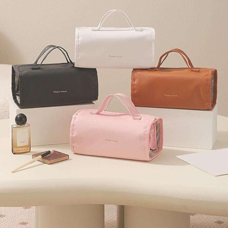 Large Capacity Portable Storage Pouches For Cosmetics Toiletries With Removable Dividers And PVC Materials