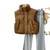Neuer Herbst- und Winter-Kurz-Baumwollweste mit hohem Bund für Damen, kleines Mode-Lässiges Koreanisches Version Vielseitige Weste, Dünne Jacke mit Stehkragen