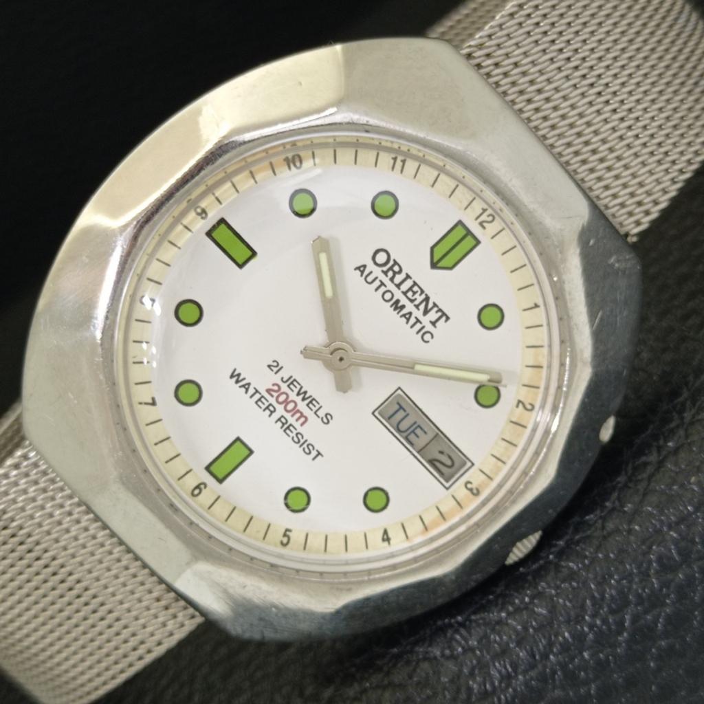 

ВИНТАЖНЫЕ МУЖСКИЕ ЧАСЫ ORIENT AUTOMATIC 46941 ЯПОНИЯ С БЕЛЫМ ЦИФЕРБЛАТОМ a700616-5 R204-a700616