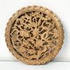Diameter 27cm/10.8" Chinese style camphor wood carving circular decoration living room entrance background wall pendant
