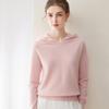 Autumn Winter Pure Cashmere Women's Hooded Loose Knit Sweater Pullover