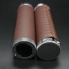 Bicycle Leather Handlebars Shock-absorbing Dead Fly Folding Bike Scooter Handlebars Hand-sewn Handlebars PU Leather Retro Grips