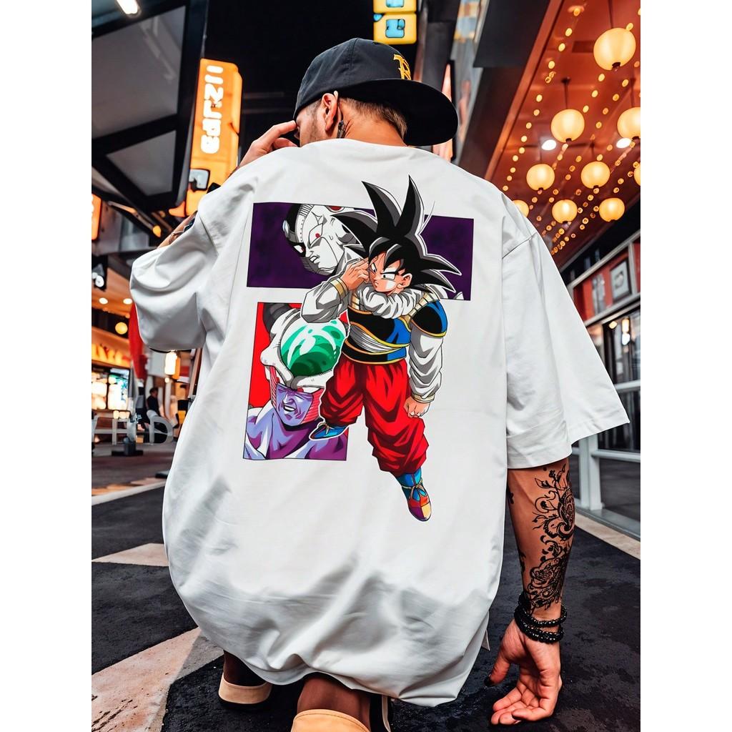 Dragon Ball Anime Son Goku Herr- och Dam Sommar T-shirt Harajuku Retro Kortärmad Lös Oversized Casual Bekväm Y2k Topp
