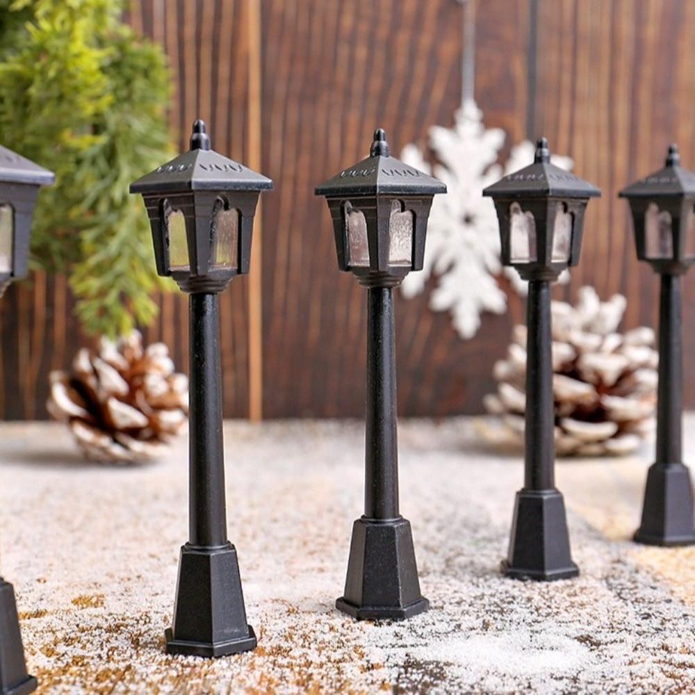 5PCS Miniature Mini Retro Street Lights Simulation Fairy Tale Garden Decor  Park Landscape
