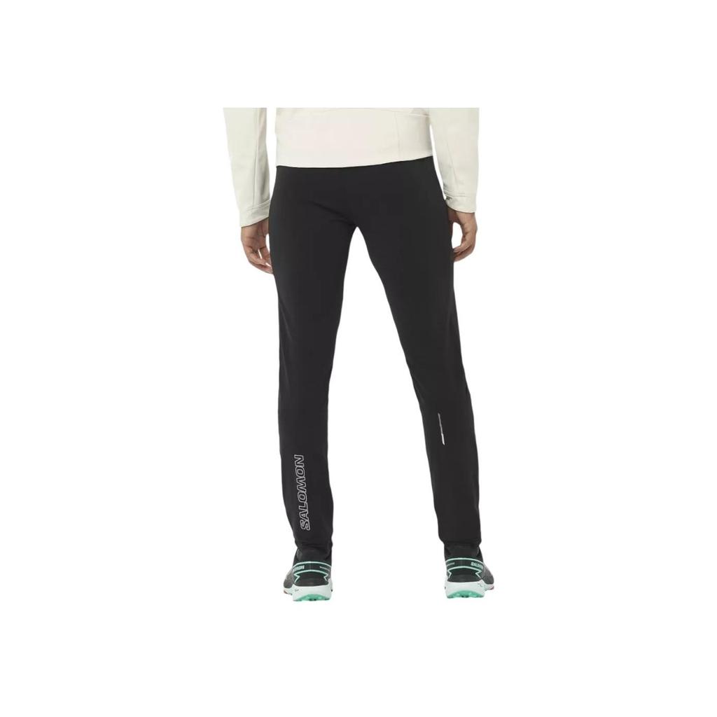 Salomon Letter Logo Elastic Waist Slim Fit Casual Pants Men bottoms Black LC2308200