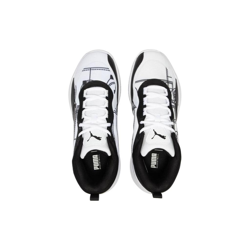 PUMA Playmaker Pro Courtside Unisex Low Top Basketball Shoes Black White 378324-01