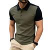 Summer Men's Polo Shirts Short Sleeve Breathable Casual Contrast Color Lapel Collar Streetwear Basic Tops