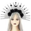 Elegant Gothic Crown Headband Moon Star Baroque Tiaras Hairband Sungodness Hairhoop Women Cosplay Costume Accessories