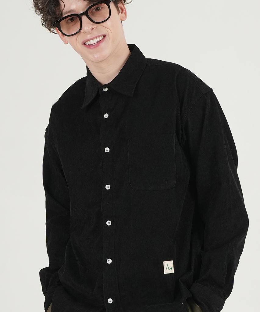 THE-ABON Foret Corduroy Oversized Shirt Black