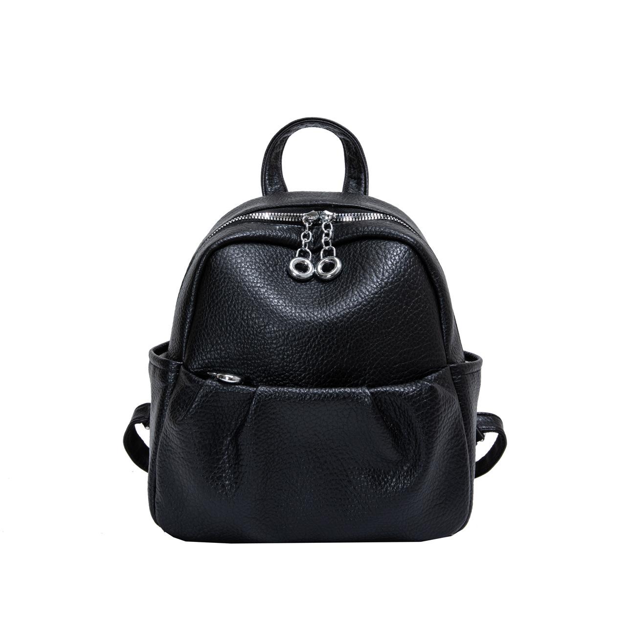 

Легкая дорожная простая женская сумка премиум-класса Sense Casual Folds Trend Универсальный рюкзак чёрный