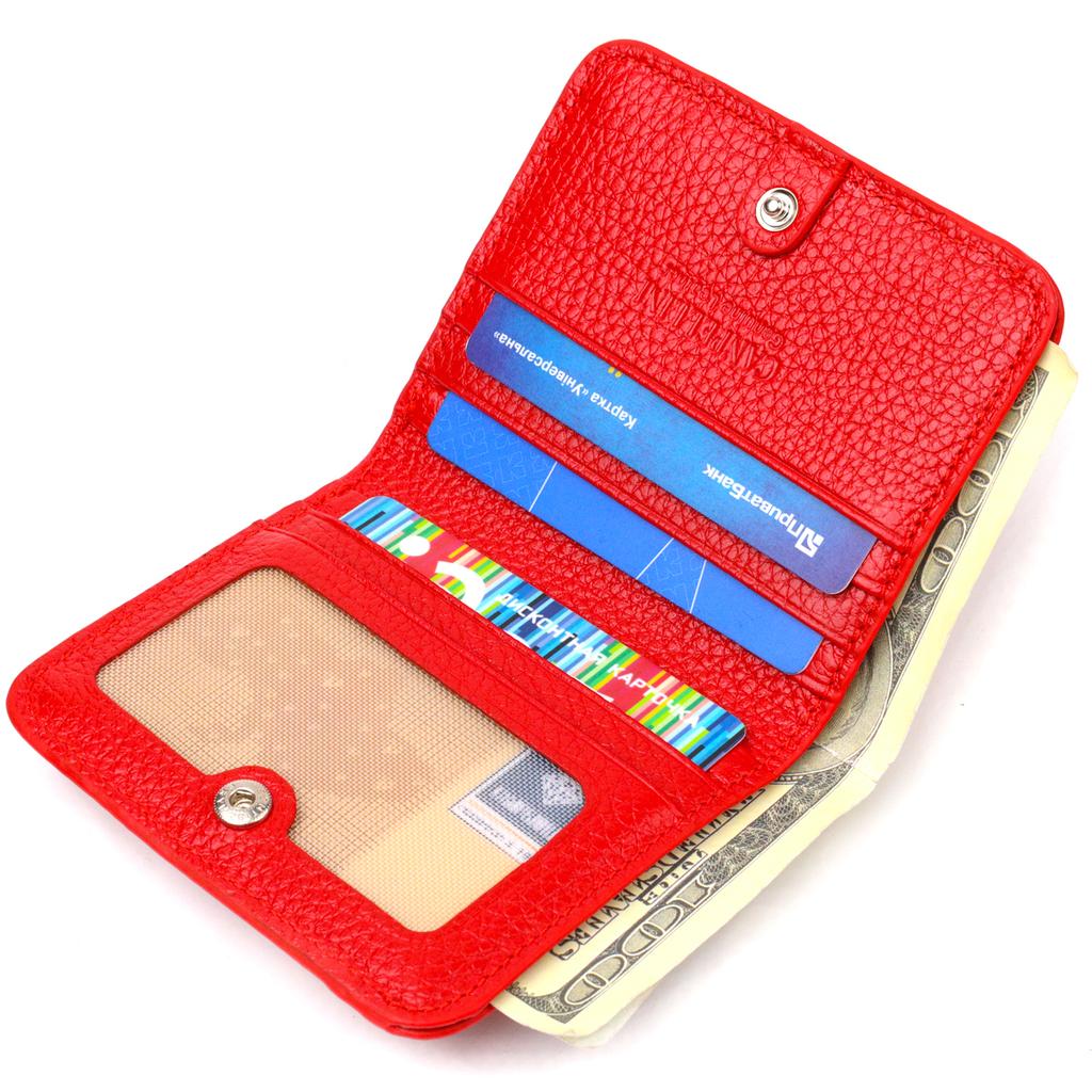 Small Size Lacquered Women's Wallet Made of Natural Textured Leather CANPELLINI 21800 Red