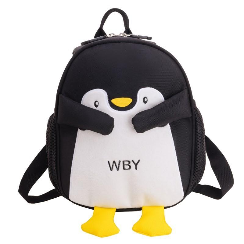 

Embroidery Alphabet Cute Cartoon Penguin Children Backpack Kindergarten For чёрный