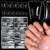120/504Pcs French False Nail Tips Nail Artificial Duckbill Shape Nails Press On Nail Full Cover With Clear Plastic Box Nail Art