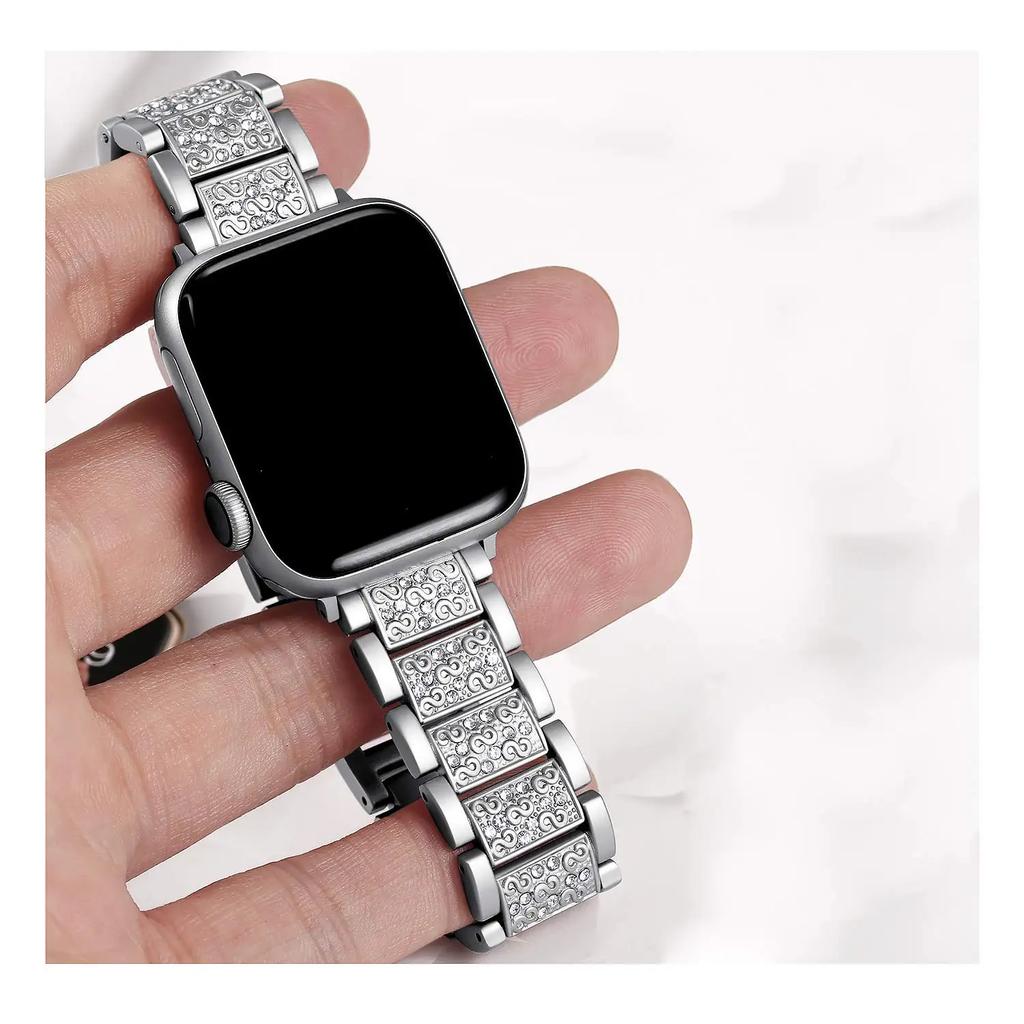 Bling Diamond Strap for Apple Watch Ultra 2 49mm Band 46mm 40mm 45mm 44mm 41mm 42mm for Iwatch Series 10 9 8 7 6 Women Bracelet