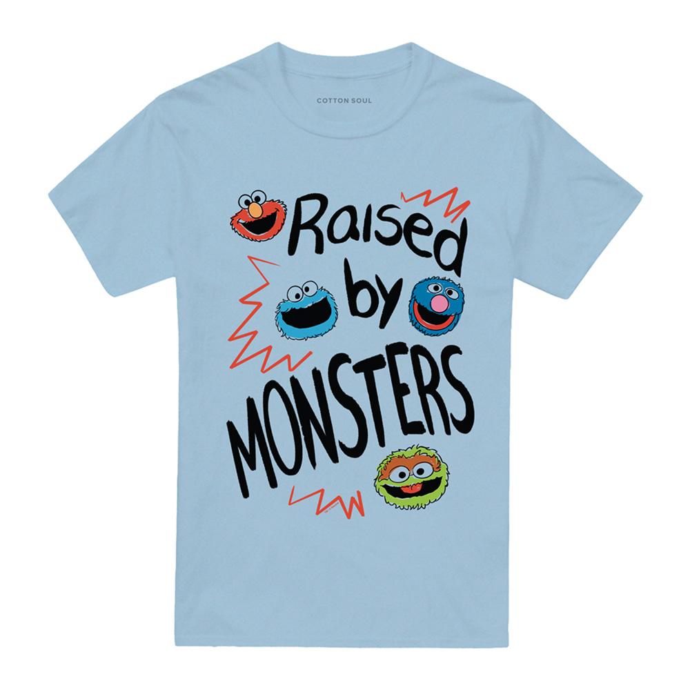 Sesame Street Unisex Adult Raised By Monsters T-Shirt