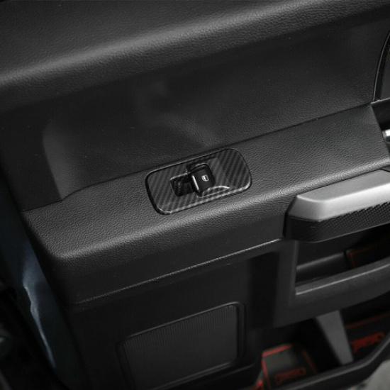 For 2015- Ford F150 Window Lift Switch Button COVER TRIM Panel CARBON FIBER