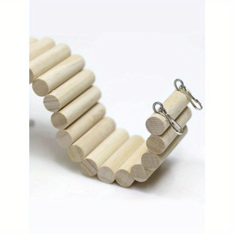 1pc Wooden Hamster Ladder Bridge - Flexible Pet Climbing Suspension for Small Animals, Durable Natural Wood Design, Ideal for Cage Enrichment