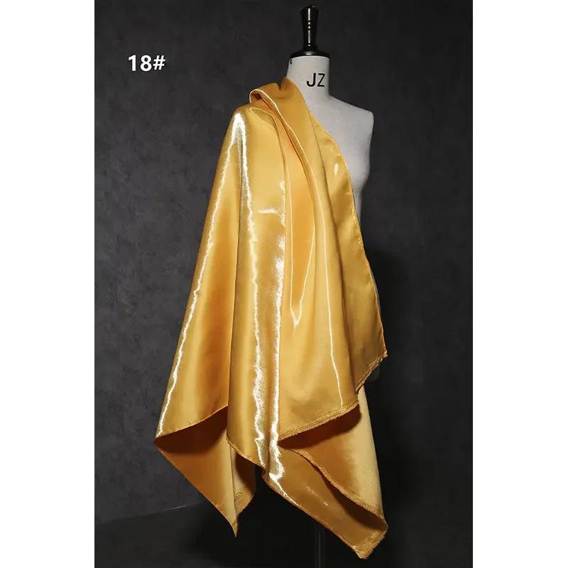 150Cm Wide Luxury Glossy Metallic Liquid Satin Fabric Galaxy Shiny Cloth Crafts for Fashion Designer Show Dress Comfort Material