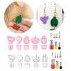 18Pcs Spring Fresh-Cactus Soft Pottery Cutter Earring Jewelry Pendant Maker Green Plant Ornament Pendant Cutting Mold