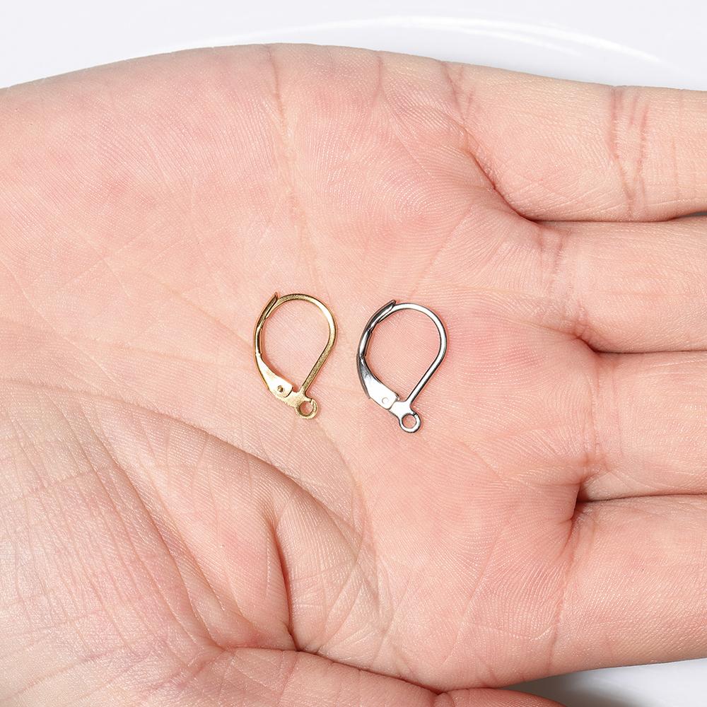 20pcs/Lot 16*11mm Stainless Steel Silver Tone French Earring Hooks Wire Clasp Finding for DIY Earring Making Components Supplier