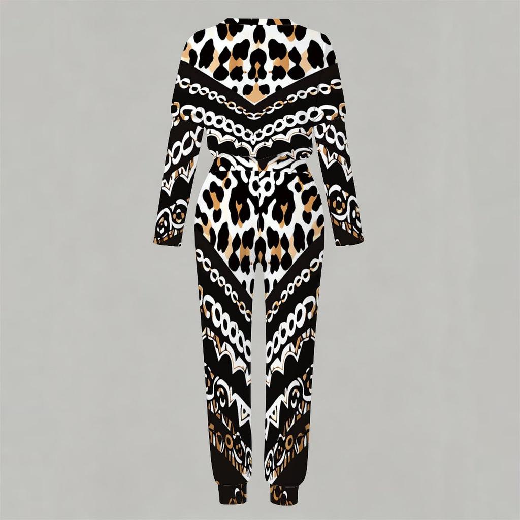 Ladies Long Sleeve Pullover And Wide Leg Trousers Two Piece Outfit Comfortable For Home And Street Wear